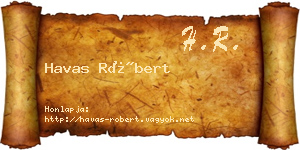 Havas Róbert névjegykártya